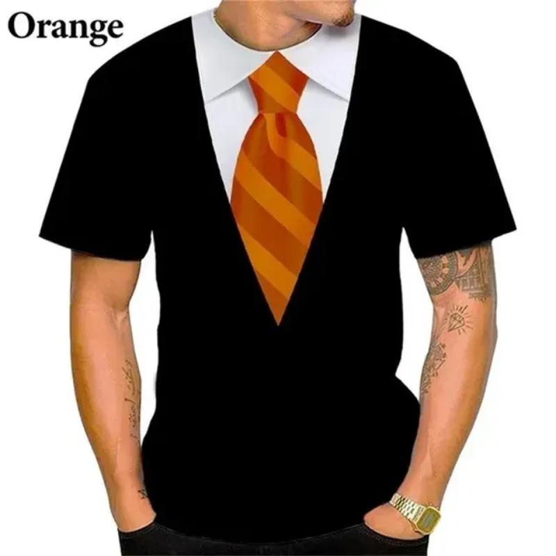 

Мужская модная забавная футболка с имитацией костюма, 3D-принтованная футболка с принтом смокинга и галстука-бабочки, повседневная футболка с коротким рукавом, топы для мужчин 6XL