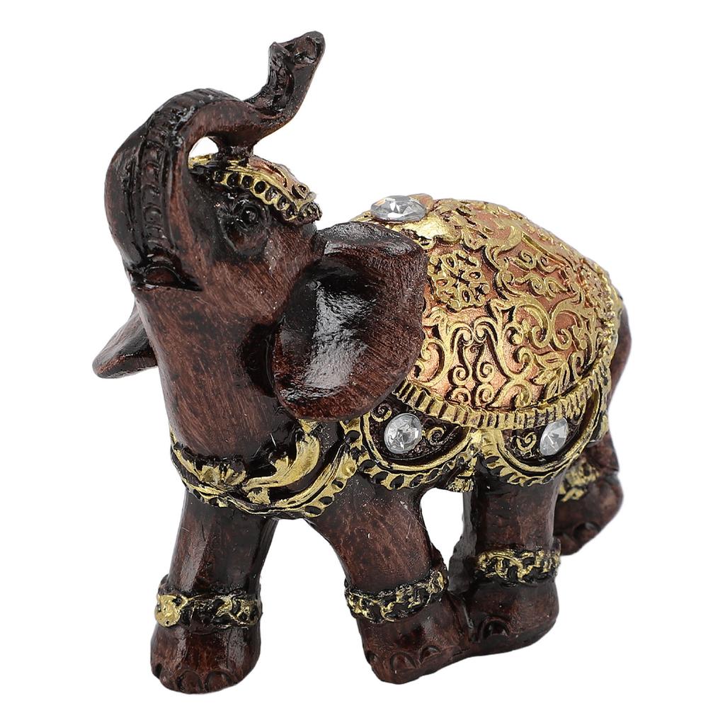 Wealth Resin Statue Elephant Lucky Feng Shui Elephant Figurine Home Decoration For Living Room