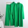 New Spring & Autumn Knitted Three-Piece Set: Sleeveless Vest, Cardigan, and Pants
