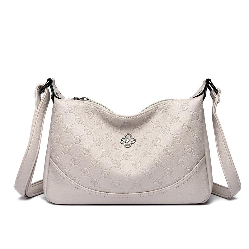 Embossed Crossbody Bag Women's Single-shoulder Bag Middle-aged Women's Mother Bag