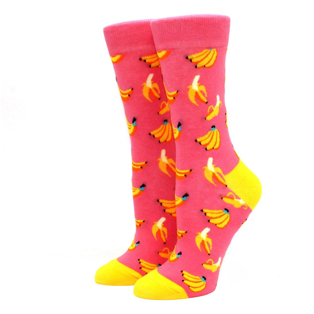 1 Pair S Funny Socks Women Casual Cartoon Fruit Banana Avocado Lemon Egg Cookie Donuts Happy Harajuku Skateboard Socks