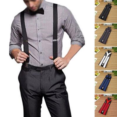 עור PU כתפיות פלטות כתפיות צבע מסיבה כתפיות קליפס צבע מסיבה וינטג' אלסטי מתכוונן רחב גברים