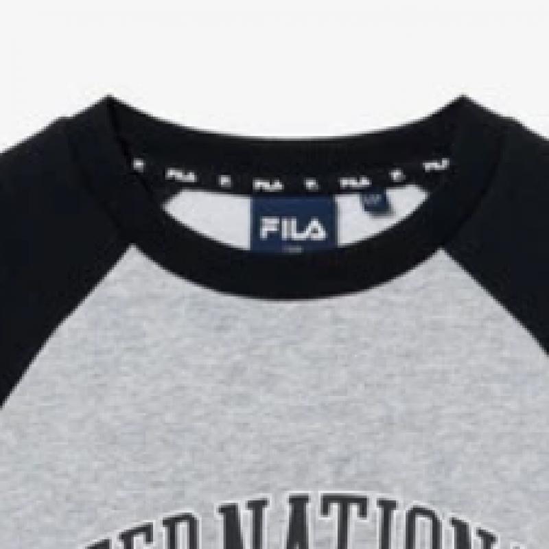 [fila Kids] Brushed Raglan Sweatshirt  Fk2pog4202x Blk  q0zFk2pog4202xBlk