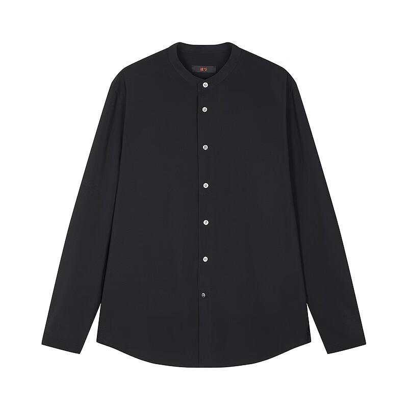 CROQUIS Men's Slim Fit Stand Collar Long Sleeve Shirt