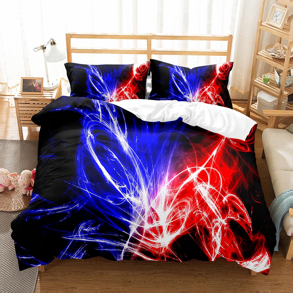 

Ice And Fire Pattern Duvet Cover Set Single Double Size Polyester Comforter Cover For Teens Adults Bedding Set With Pillowcase EU single(135x200cm)