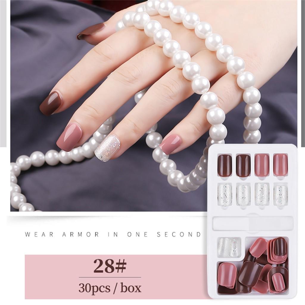 

Finished Nail Patches 30Pcs Boxed Removable Repeated Use Of fake Nail Patches