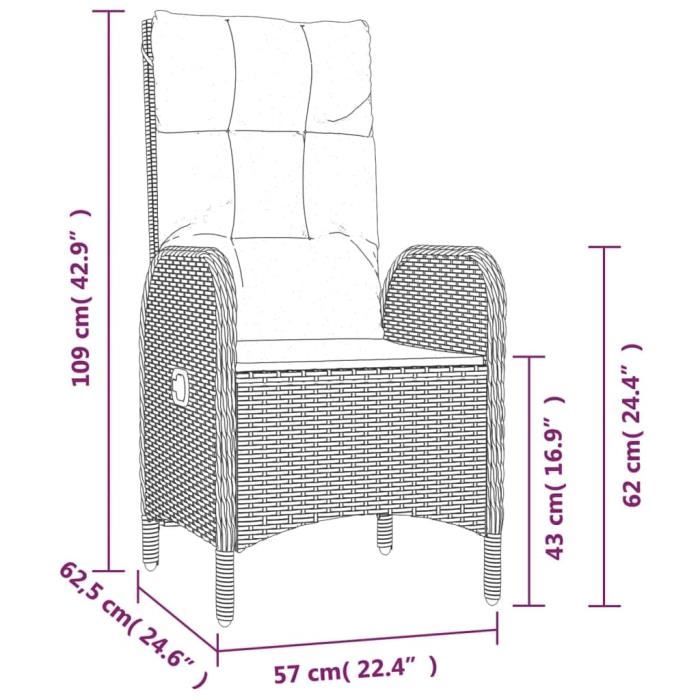 VidaXL 9-piece Garden Dining Set with Cushions Grey 3185028