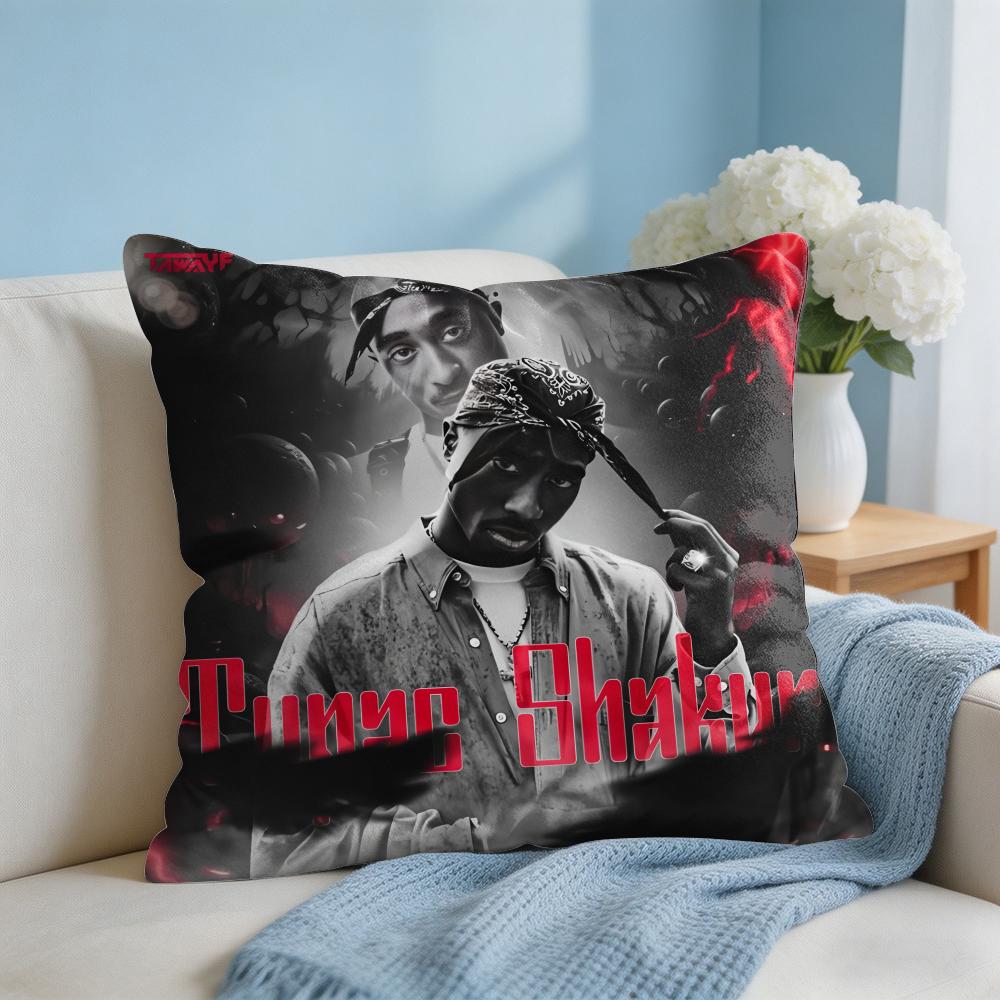 Cool TTupac Pac SShakur Cushion Cover Square Pillow Bedroom Sofa Leisure Comfort Living Room Home Decoration X