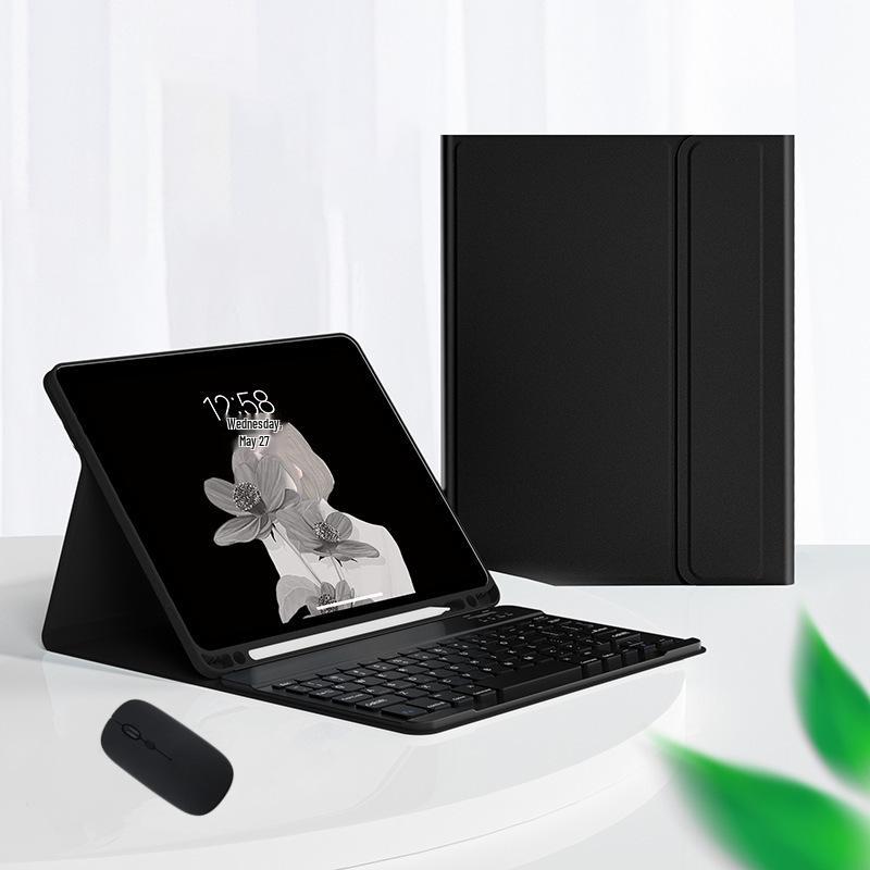 Samsung Tab S11 Protective Leather Case with Magnetic Bluetooth Keyboard, Mouse, and Korean/Spanish Support