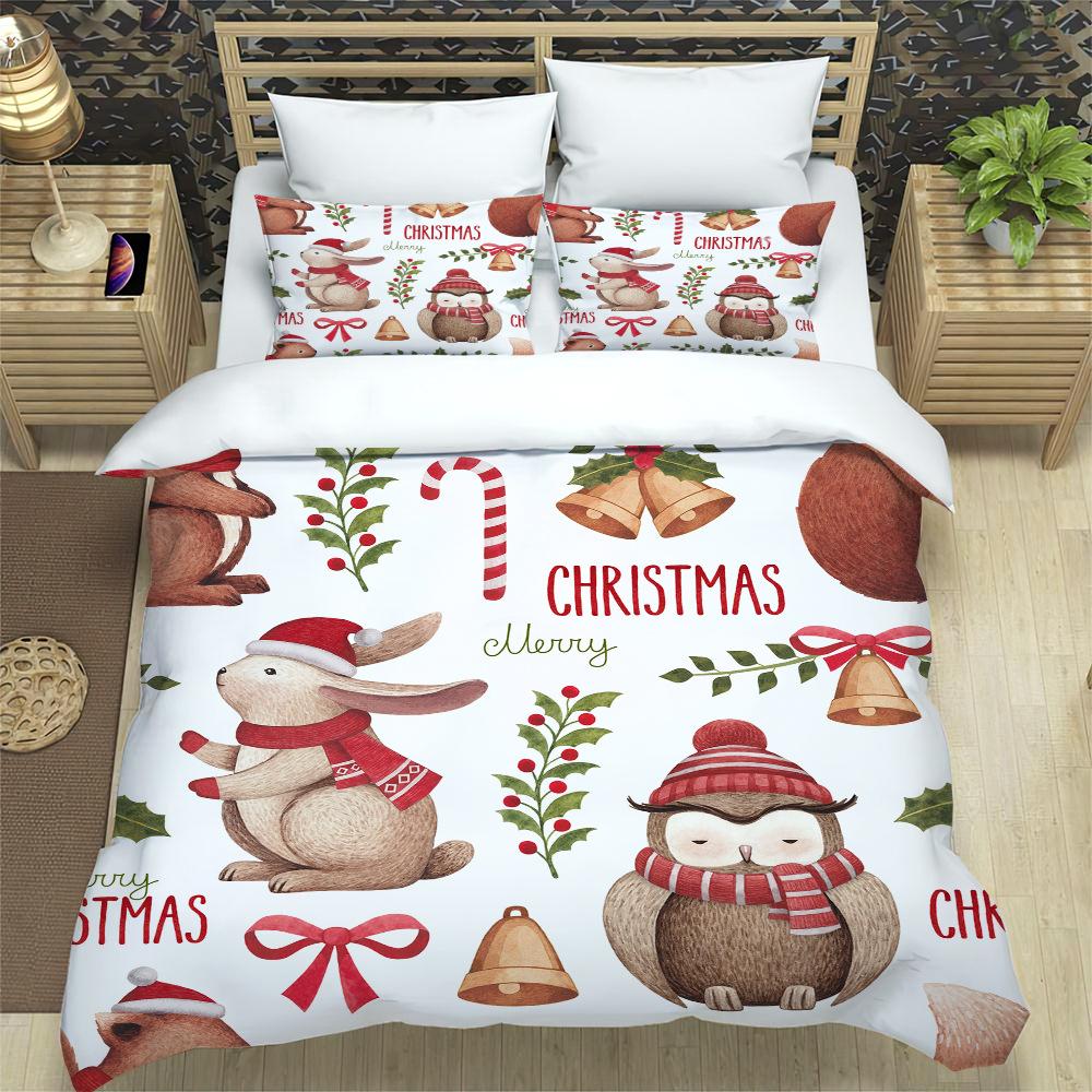 

Рождество можно отправить, постельное белье с цифровой печатью, комплект матрасов, комплект из трех частей пододеяльника, производство UK Single 135 * 200cm two-piece set (90g)