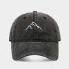 Fashion Hat New Mountain Sunset Embroidery Washed Baseball Cap Women's Tide Outdoor Sports Daddy Hat Men's Sun Hat