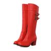 Fashion New Women's Boots Coarse Heel Platform Knight Boots Casual High Heel Medium Tube 52 Large Thickened Women's Boots