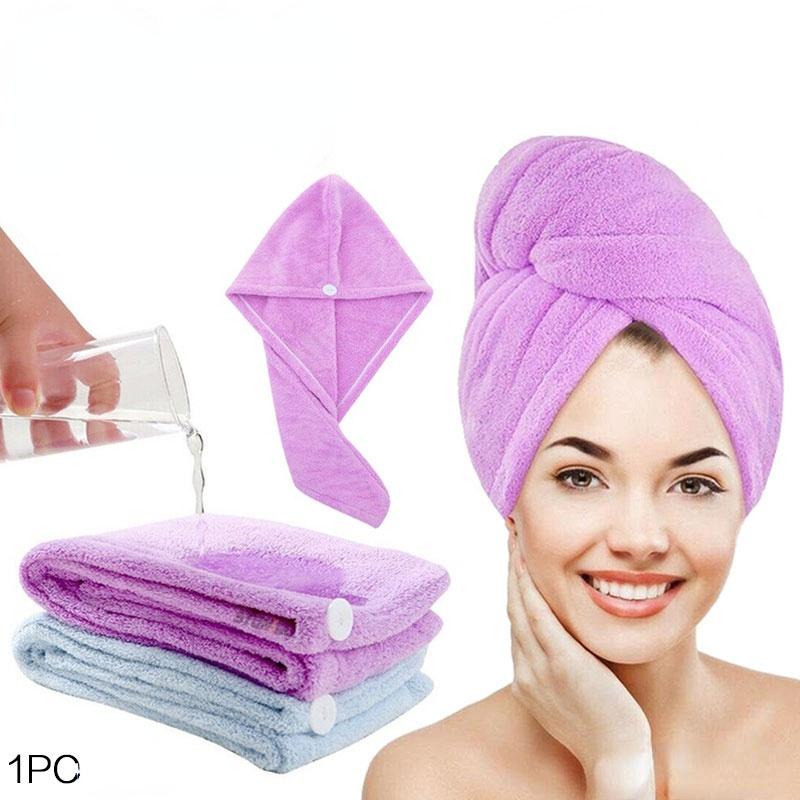 

1PC Полотенце для волос Обертывание Быстрое сухое полотенце для волос Супер Абсорбент Микрофибра Коралловый бархат