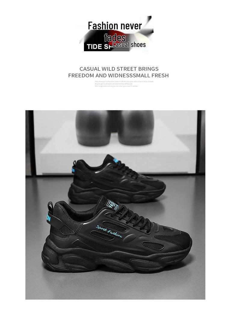 Men's Autumn Breathable Mesh Sneakers - Korean Style, Trendy, Thick Sole, Versatile Casual Running Shoes