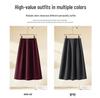 Women's High-Waisted Spring 2026 Slimming Skirt, Mid-Length, Elastic Waist, Umbrella Style, Petite Fit, Elegant Drape