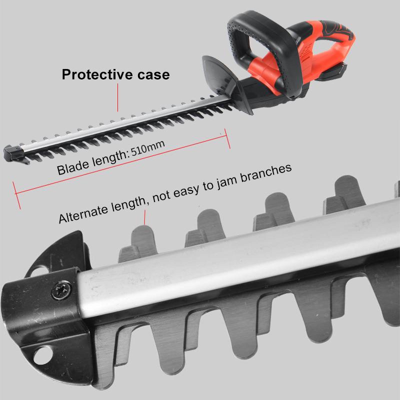 20-inch Electric Trimmer Cordless Garden Tools Hedge Trimmer Rechargeable Hedge Trimmers Brushless Power Tool 93*21*9cm
