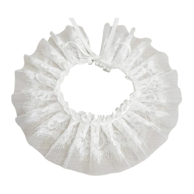 Baroque Style Detachable Lace Ruffe Neckwear Comfortable Neckpiece Collar Decorative Edging For Bridalwear And Costumes