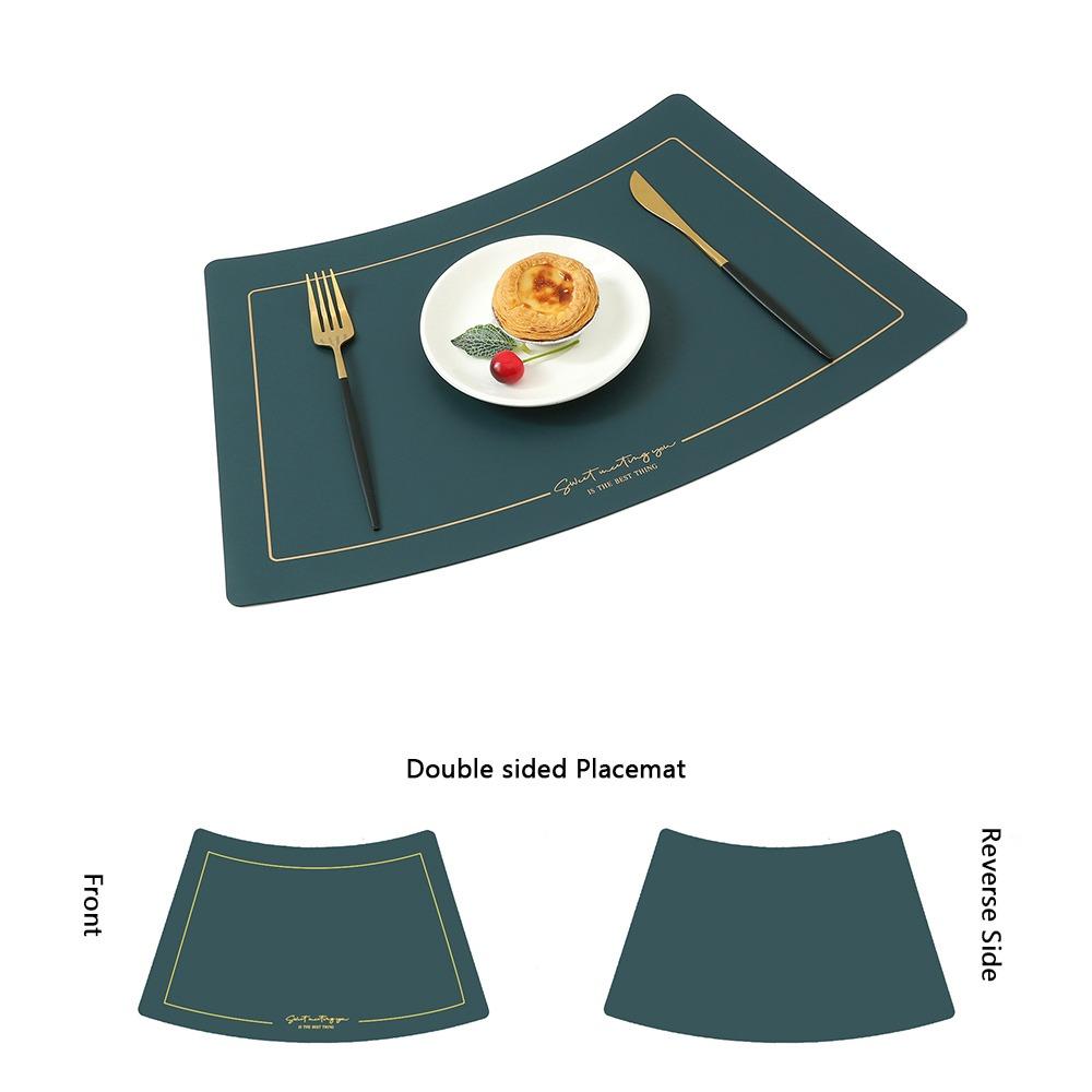 Chinese Style Leather Placemat PU Leather Western Placemat Heat Insulation Mat  Restaurant Use