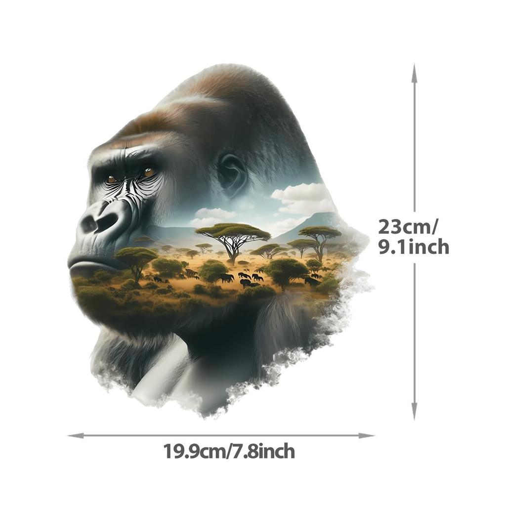 Big Animal Background Heat Transfer Stickers Tiger Lion Elephant Clothes Sticker Heat Press Appliqued T-Shirt Diy Transfer Paper