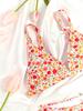 Small Floral Print Backless Sexy Two Piece Swimsuit Elegant For Vacation