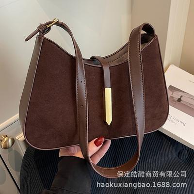 Suede Bag Women's Large Capacity 2025 New Autumn and Winter Matte Retro Shoulder Underarm Bag Work Commuter Bag