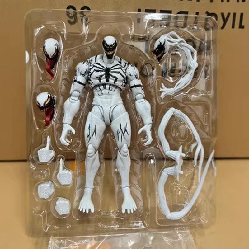 High Quality Made In China Shf Serum Venom White Symbiote Spider-Man Articulated Desktop Ornament Action Figure Model Toy Gifts