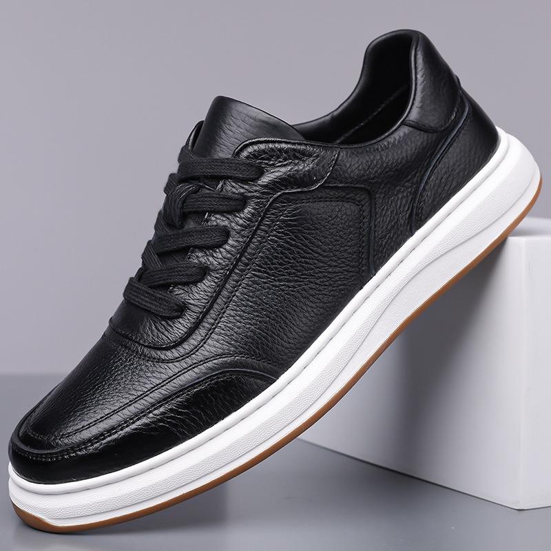 Męskie buty ze skóry naturalnej Wysokiej jakości codzienne trampki Luksusowe antypoślizgowe buty sportowe dla mężczyzn Wygodne obuwie na platformie Zapatos