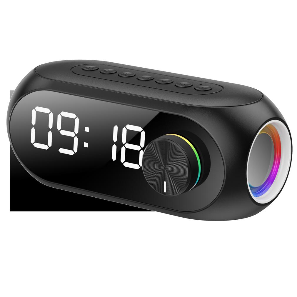 

Будильник Беспроводной Bluetooth-динамик TF-карта плеер Звуковая коробка с дисплеем Большой объем Настольный будильник Басовый динамик чёрный