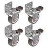 Side Mount Casters 2 Inch Furniture Wheels L Shaped Rubber Casters 360 Degree Locking Swivel Top 4 Piece Set