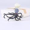 Vintage Ocean In Spired Alloy Octopus Brooch With Rhinestone Embellishments For Fashion Accessory
