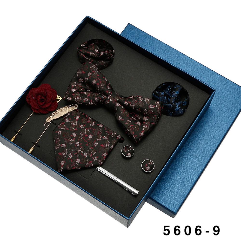 Men's Formal Tie & Pocket Square Eight-Piece Gift Set - High-End Wedding & Business 