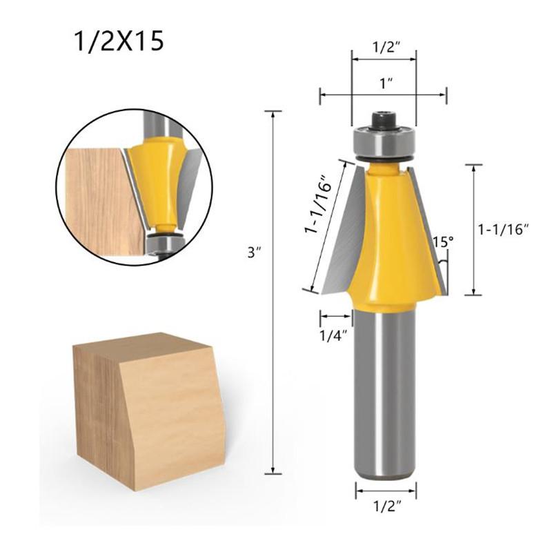 1/3pc 8MM Shank Chamfer Router Bit 15 22.5 30 Degree Milling Cutter for Wood Machine