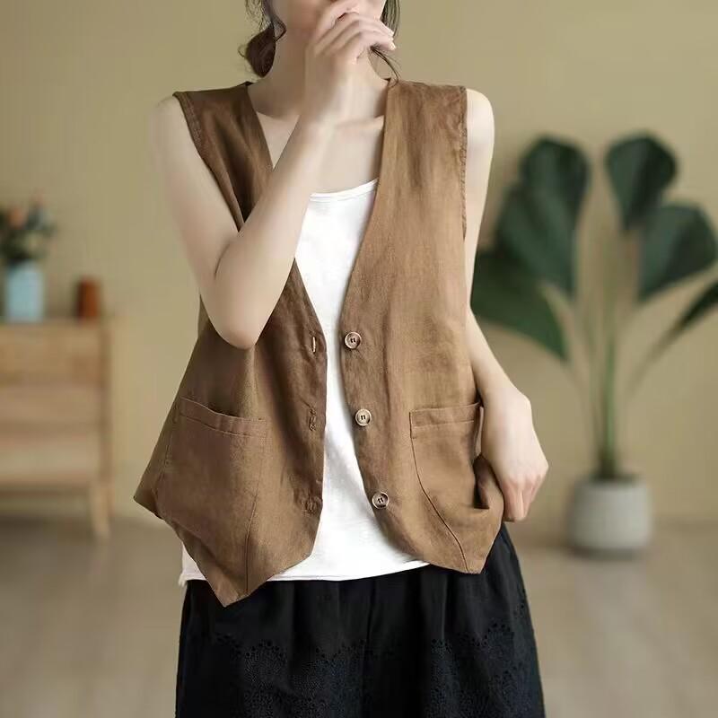 Stylish Summer Casual Sleeveless Loose Tank Cardigan Vest