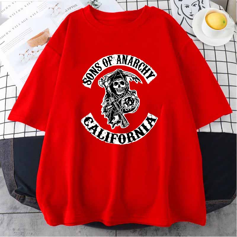 

Дивовижна футболка Casual Oversize New Sons of Anarchy Футболка Samcro Rock Punk Style Чоловічі футболки Графічний вуличний одяг Літня футболка L