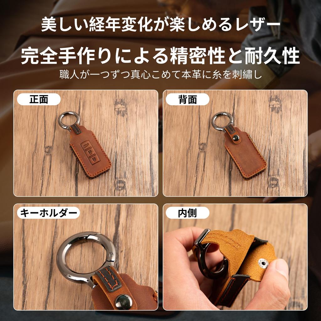 [PIMOHI] Delica D:5 Key Case, Genuine Leather, Key Holder, Compatible with Mitsubishi Smart Key
