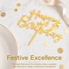 10pcs Acrylic Acrylic Cake Topper Flag Style Gold Insert Card Flag Script Lettering Long Insert Stick Birthday Cake Decorations