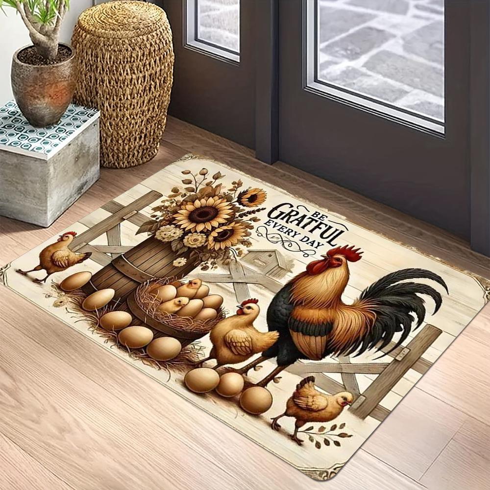 Rustic Chicken Coop Welcome Mat Washable Non-Slip Rug Bathroom Carpet Home Carpets Rugs Doormat Entrance Door Foot