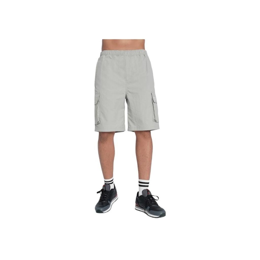 Reebok Solid Color Multi-Pocket Loose Fit Cargo Shorts Unisex Shorts Light-Gray 24SRM603UGG5