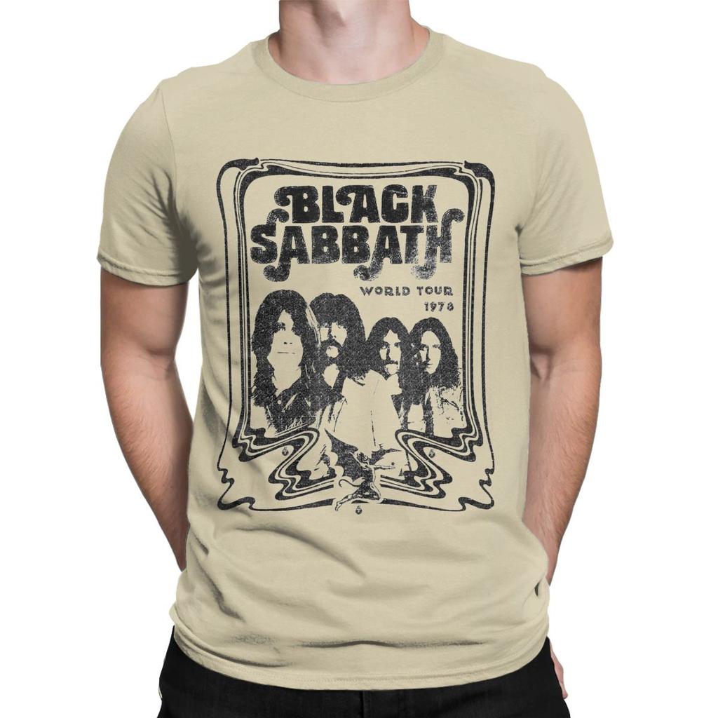 Vintage Black Cool Sabbaths T-Shirt for Men Crew Neck 100% Cotton T Shirt Short Sleeve Tee Shirt Original Clothing