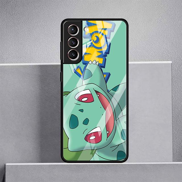 Szklane etui na Samsunga Galaxy S22 Ultra S21 Plus S20 FE Note 20 10 Lite S10 S9 S8 S10e Hartowana osłona na telefon Pika Pokemoon Słodkie