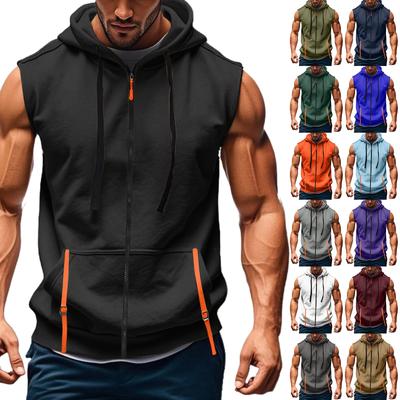 Men's Vest, Waistcoat, Casual Hooded Vest And Pullover