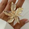 Zinc Zinc Alloy Metal Flower Ring Adjustable Irregular Geometric Petal Ring New Gold Big Floral Ring  Party