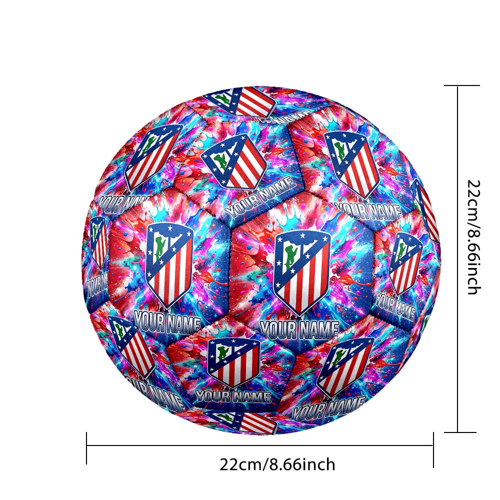 Personalized Size 5 Football Atletico Madrid Pattern Outdoor Game Sports Ball Gift