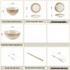 European Style Gold Rim Ceramic Dinnerware Set - Includes Large Bowls, Soup Bowls, Plates, and Rice Bowls for New Year Celebrations.