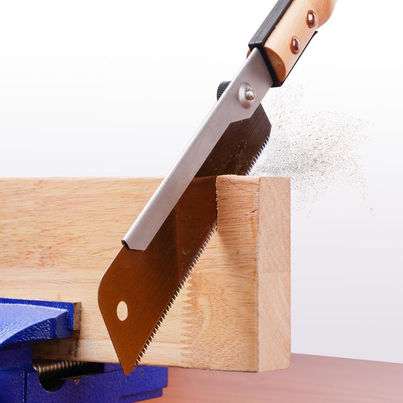 Qi Hong Bamboo Handle Precision Woodworking Saw - Double-sided Japanese Fine Teeth Mortise & Tenon Saw with Back Clamp