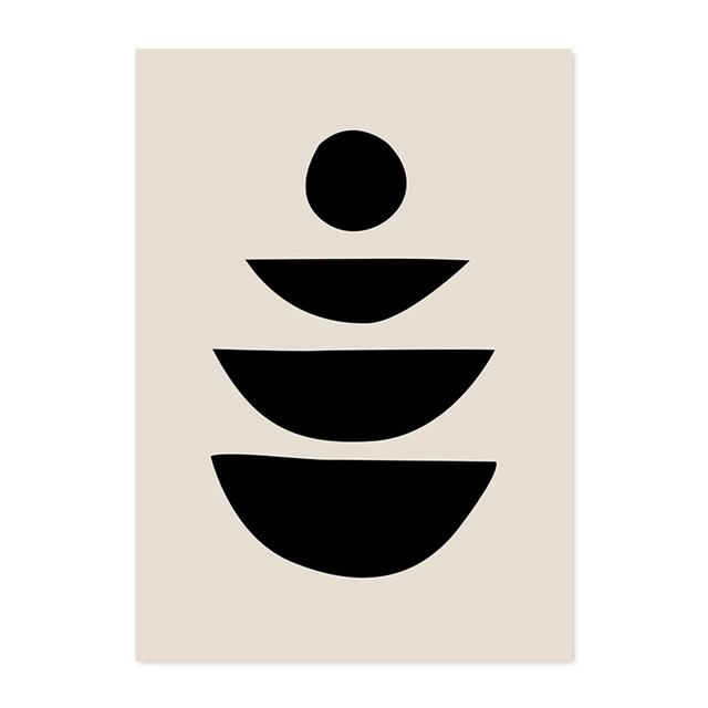 

Бежевый Черный Плакат Абстрактная Геометрия Женский Холст Картина Настенная Печать Картина Спальня Гостиная Крытый 21cm×30cm NoFrame