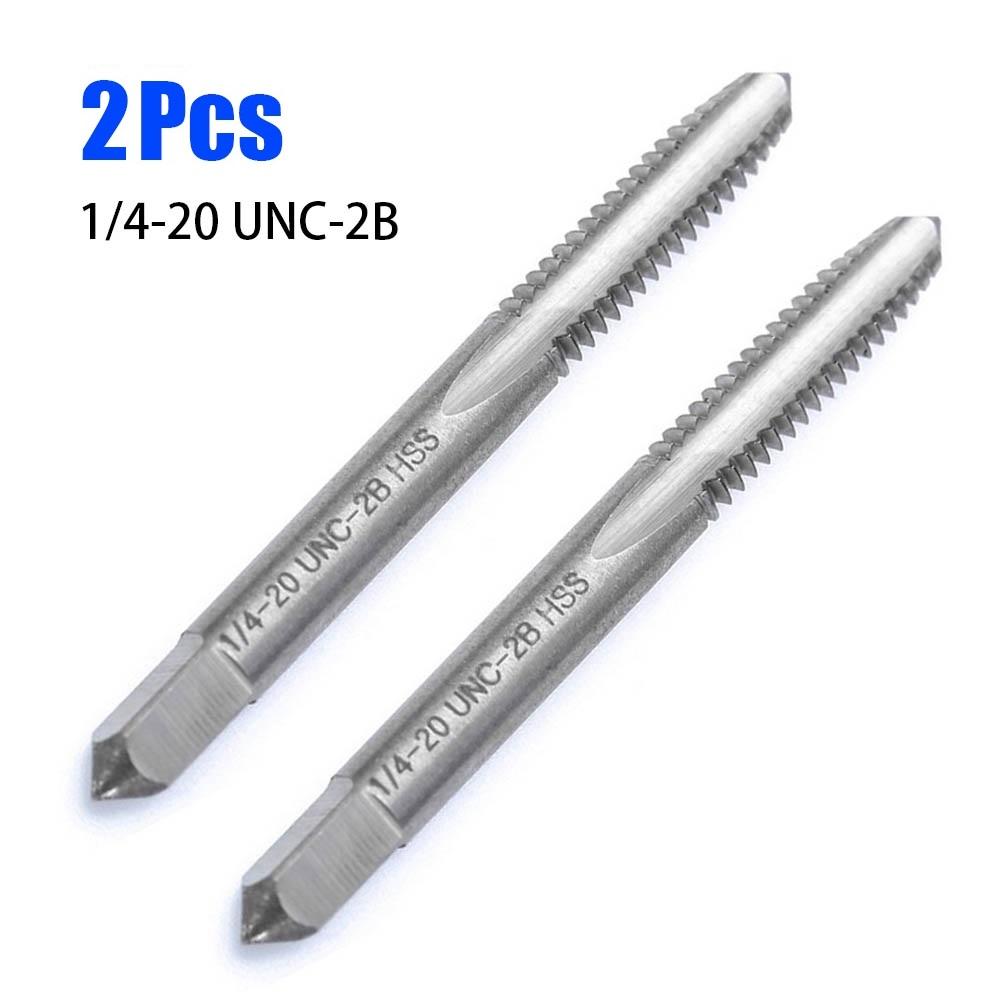 2pcs 1420 UNC2B Right Hand Thread Drill Screw Tap with HSS Straight Flute for Precision Thread Cutting and Metalworking