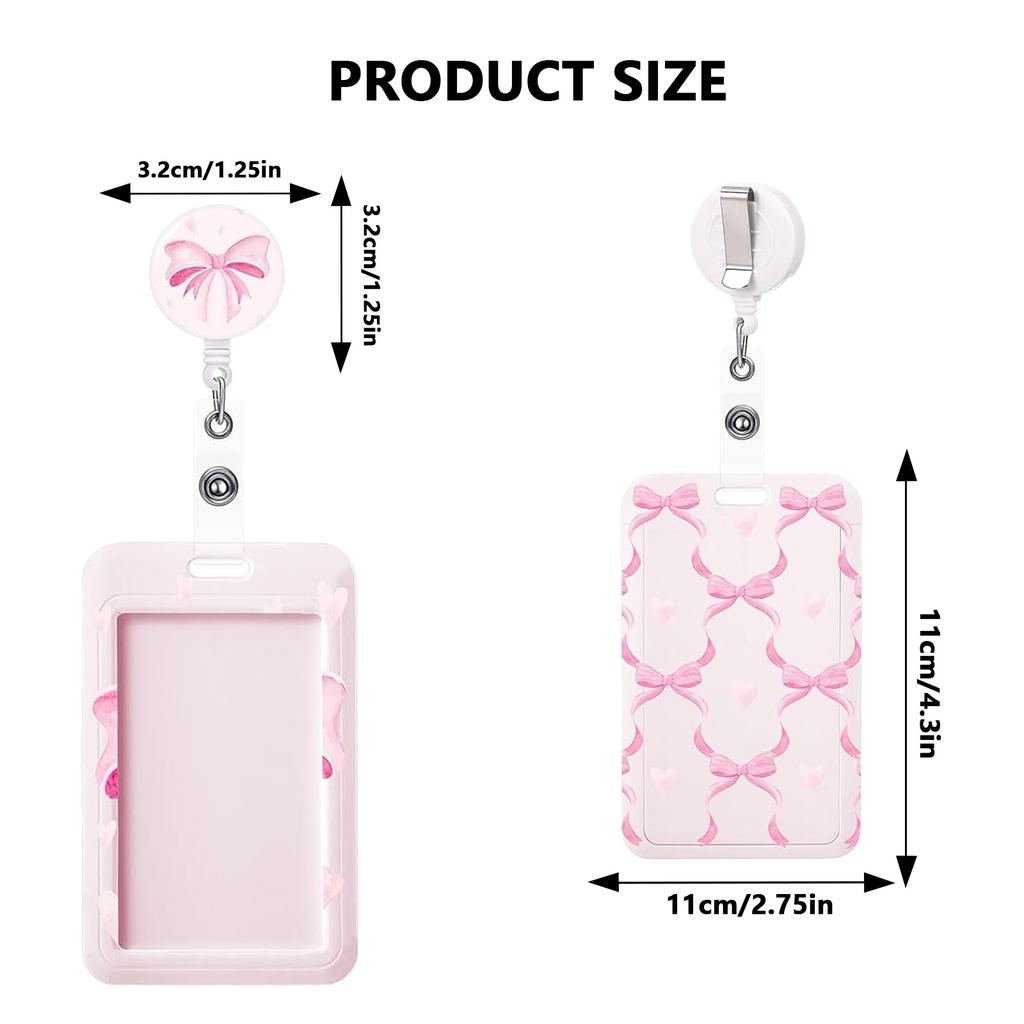 Extendable Badge Holder Pink Badge Reel Badge Holder Swivel For Teacher Doctor Workplace