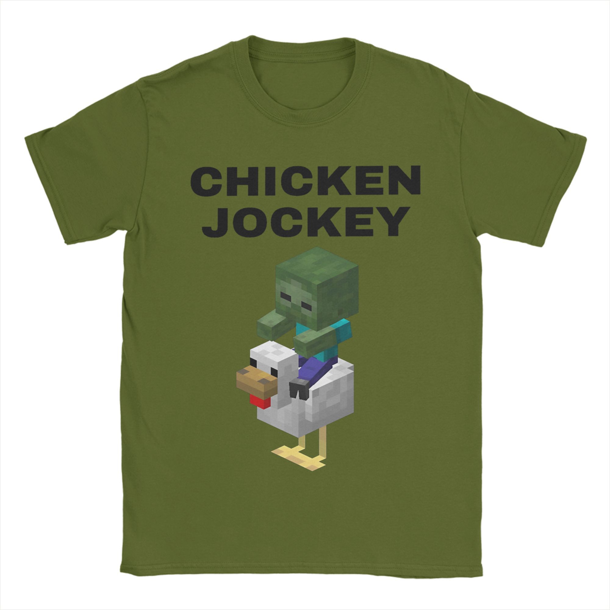 

Chicken Jockey Zombie Pixel 2025 Pure Cotton T Shirt For Men Summer Movie Awesome T Shirts O-Neck Harajuku Tee Shirt Oversized 4XL