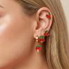 Stainless Steel Red Enamel Cherry Strawberry Drop Earrings Set For Women Men Fish Star Moon Evil Eye Earrings Party Jewelry Gift